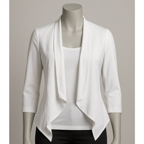 Metaphor White Draped‎ Waterfall Open Jacket Women’s XS Lightweight Blazer - Picture 1 of 11